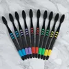 10pcs Toothbrush Soft Bristle Adult Bamboo Charcoal Household Fine Wool Toothbrush Antibacterial for Family Men and Women 2022