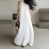 Maternity Dresses 2024 Summer Loose Women Pleated Chiffon Party Dress Sleeveless Pregnant Woan Wedding Dress White Maternity Photography Dresses