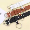 Belts Fashion Leather Belt Metal Heart Buckle Camel White Black Retro PU Waistband Designer Cinto Feminino Pants Strap for Women Girls 240423