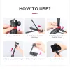 Trépieds mini stand de trépied mt44 selfie stick stick rotatif têtes de balle qr plaque de téléphone clip upload 1,5 kg pour caméra smartphone