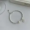 Beaded 925 Sterling Silver Pearls Bamboo Knots Armband för Women Girl Simple Korean Jewelry Birthday Present