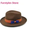 Chapéus de aba larga Chapéus de balde trilby Curvo Eaves Fedora chapéu para homens homens cavalheiros hambúrguer chapinho chapéu vintage inverno outono sombrero hombre y240425