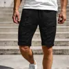 Plus size s-3xl Men shorts jeans casual moda vintage verão slim fit hole angustiado ripped elástico joelho curto jean 240422