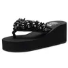 Slippers 5cm High HEEL's Femme's Summer Beed tongs tongs Flip Flip Flip Flip Women Indoor chaussures