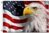 Digitaltryck och anpassad 3x5 ft 100d Polyester Bald Eagle med amerikansk flagga med två metall grommets9472593