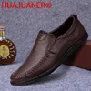 Casual schoenen Hoge kwaliteit Heren Herfst Echt lederen Engeland Trend Vintage Loafers Mannelijke schoeisel Herenman Slip op Flats
