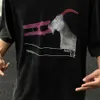 Мужская футболка лягушка Дрифт Тенденция Тенденции Лучшего качества козьей графики с печать винтажной одежды свободная футболка с негабаритными повседневными футболками