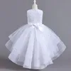 Flower Girls Princess Sequins Baby Wedding Christmas Party Trailing Dress Teenager Children Kids Elegant Vestidos for 3-15Years 240412