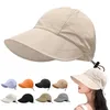 Visors Summer Sun Hat Foldable Wide Brim Women Bucket Girl Lady UV Protection Adjustable Outdoor Beach Panama Caps Cap