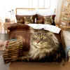 Sets Maine Coon beddengoedset 3D Gedrukt Mooie kat dekbedovertrek Coverter Queen King Single Size Home Textile Slaapkamer Decor