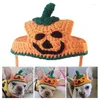 Odzież dla psa Small Knit Pumpkin Hat Halloween Dresup Party Cat Pography Heakdress