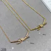 Lüks tiifeniy tasarımcı kolye kolyeler v altın kaliteli elmas düğüm kolyesi t ip dişi kaplama 1 0 Mi Kont kolye yaka kemiği zinciri