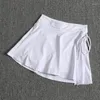 Jupes Solid Patchwork Sports Casual Short Jirt Women Lace Up Up Slit Yoga Dance Mini Fashions Summer Badminton Tennis