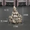 Halsband örhängen set mässing huang caishen desktop prydnader tibetanska tantriska buddha staty dyrkan antik gammal