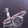 Verre d'artillerie en gros 3D Verre Dab Riggs Bongs Gamiage-Gamiage Perc Perc Bong 14 mm Femelle Pipes de tabac avec un pot de brûleur à huile ou un bol à fumer