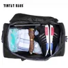 TINYAT Male Men Travel Bag Folding Protable Molle Women Tote Waterproof Nylon Casual Duffel Black luggage T-306 240419