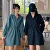 Sukienki swobodne japońskie streetwearmaxi es dla kobiet urzędnicy rsvppap magazyn jesień duży temperament talia młodsza gruba sukienka GI