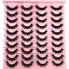 False Eyelashes HBZGTLAD 20 pairs of fluffy 3D mink natural eyelashes extension mink false eyelashes Cilios artificial Cils makeup tool thick eyelashes Q240425