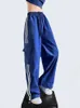 JMPRS Полосатые женские брюки в американском стиле высокая талия мода Y2K уличная одежда Ship Wide Wem Hip Hop Sweathants 240412