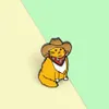 Cowboy Cat esmalte a agulha divertida Chapéu de animal de broche Bag de lapela fofa jóias de gato de desenho animado para amigos AB197