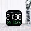 Relógios Relógio de parede LED com controle de temperatura de controle remoto Relógio de parede do calendário para sala de estar Plástico relógio plástico multifuncional