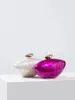 Acrylic egg shape clutch bag women designer evening party cute purse rose shell handbag High Quality 240415