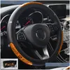 Steering Wheel Covers Car Ers 100% Brand New Reflective Faux Leather Elastic China Dragon Design Protector Drop Delivery Automobiles M Otgfs