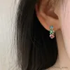 Studum neuer Mode Emaille Blume Huggie Hoop Ohrringe für Frauen Vintage Einfacher Metall kleiner Kreis Ohrringe Statement Schmuck Brincos