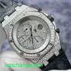 AP Crystal Wrist Watch Royal Oak Offshore Series 26067BC Diamond Sky Full Sky Star 18K Platinum Mens orologio 42mm