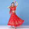 Wear sur scène Bollywood Belly Dance Costume Set Performance Tentifit Murffon Sari Suit Femmes