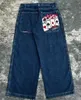 Jeans femminile Y2K American Fashion Brand A High-Waist ha lavato jeans oversize Women Pantaloni alla moda a gamba a gamba retrò turistiche versatili sciolte uomini 240423