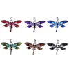 Pendant Necklaces Vintage Crystal Dragonfly Silk Ribbon Necklace Creative Design Metal Insect For Women Accessories Jewelry