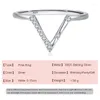 Ringos de cluster jly fino sólido europeu Clear CZ Big V Shape Love 925 Sterling Silver Ring for Women Birthday Party Wedding Gift Jewelry