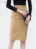 Skirts Fashion Ladies Spring Summer Jacquard Velvet Pencil Skirt High Waist Slim Back Slit Midi Elegant Sexy Office Bottoms