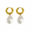 Dangle Chandelier Vintage Baroque Imitation Pearl Drop Earrings for Women Korean Elegant Round Circle Statement Hanging Earrings Wedding Jewelry