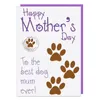 Present Wrap Mothers Day Card från hunden för mamma med Badge Mother's Cards och gåvor Enkel installation att använda