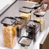 Contenedores de almacenamiento de ahorradores de alimentos latas selladas almacenamiento integral de cocina de grano de alimentos cajas de bocadillos de plástico transparentes té H240425