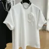 T-Shirts Special Offer Heavy Industry ThreeDimensional Flower Cotton Heavy round Neck Short Sleeve Tshirt Female Summer New Top