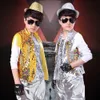Stage Wear Kid Performance Stage wear Dancing Outfit 3 pieces set Boys Ballroom Sequined Modern Jazz Hip Hop Dance Competition Costumes d240425