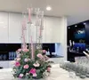 Newparty Decoration Arms Long Stemmed Современный прозрачный акриловый ураган с ураганом хрустальной свечи.