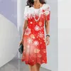 Casual Dresses Christmas Gradient 3D Print Women Party Fashion Pullover Ladies Elegant Long Dress Loose Sexy Evening