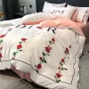 Sets Kingsize -Bettwäsche -Set luxuriöser Top -Hautfreundschaftsbaumbuspet -Abdeckung flacher Bettblätter und Kissenbezüge auf den Bettwäsche -Bettwäsche -Sets