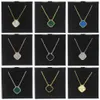 15mm Fashion Classic4/four Leaf Clover Necklaces Pendants Mother-of-pearl Stainless Steel Plated for Women girl Valentines Mothers Day Engagement Jewelry-gift
