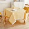 Tkanina stołowa bawełniana lniana obrus Mały okrągły światło luksusowe wysokiej klasy urodziny Po długie dzień herbata Gray22