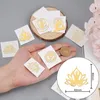 Enveloppe-cadeau 9pcs 1,6 pouce chakra autocollants yoga lotus autocollant en laiton doré om mandala géométrie sacrée auto-adhésive