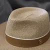Designer Natural Panama Soft Shaped Straw Hat Summer Women/Men Wide Brim Beach Sun Cap UV Protection Fedora Birthday Present 240423