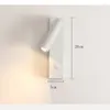 Duvar lambaları LED yatak odası başucu okuma hafif lamba basit konuk çalışma odası yuvarlak kare çift kontrol döner