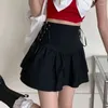 Юбки A-Line для женщин черная твердая молодая девочка одежда летняя улица мод в корейском стиле мини-сексуальное шариковое платье дизайн
