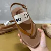 Slide Miui Channelism Sandaler Chlooe Summer Square Head Flat Bottom Sandals Letter Versaile Casual Roman Outward Wear Clamping Foot Button Slippers