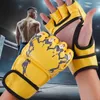 Schutzgetriebe Training halbe Fingerhandschuhe Professionelle UFC MMA Lederpolster Erwachsene Sanda Boxing Training Sandsack Knöchel 240424